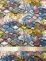 Colorful Snake Print Bulgari Polyester Spandex Fabric - Blue, Purple
