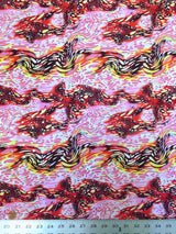 Bubble Swirl Pattern Polyester Spandex Fabric - Silver Holographic Faux Sequins, 58"-60" Width