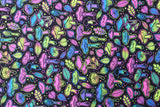 1 Yard Psychedelic Mushroom Blacklight Reactive Four Way Stretch Spandex Fabric for Swimwear 58"/60" Width