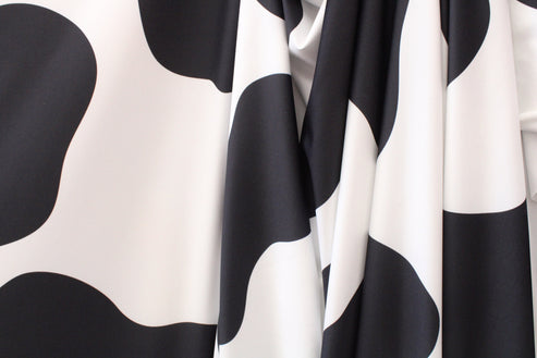 1 Yard Large Cow Print Spandex Fabric Four Way Stretch Animal Pattern Swimwear Costume Material 58"/60" Width