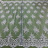 1 Yard Beaded & Corded Lace Fabric on 100% Polyester Net Mesh, Elegant Embroidered Lace Material