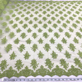 1 Yard Turquoise Corded Bridal Lace Fabric Embroidered Polyester Net Mesh 52 Inch Width