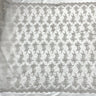 1 Yard Ivory with Silver Corded Bridal Lace Fabric Embroidered Polyester Net Mesh 54 Inch Width