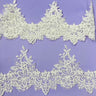 1 Yard Embroidered on 100% Polyester Net Mesh 6? Wide Beaded & Corded Lace Trimming