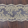 1 Yard Corded Double Sided Lace Trimming Embroidered on 100% Polyester Net Mesh 6? Wide