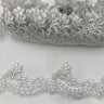 1 Yard Corded Lace Trimming on Net Mesh – 3" Wide | Handmade Embroidered Trim for Dresses & Gowns