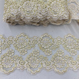 1 Yard Corded Double Sided Lace Trimming 100% Polyester Net Mesh 7? Wide