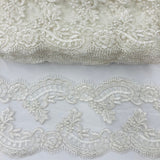 1 Yard Corded Double Sided Lace Trimming on 100% Polyester Net Mesh 5? Wide