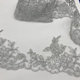1 Yard Elegant Corded Lace Trimming Embroidered Polyester Net Mesh for Gowns 4.5 Inch Width