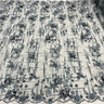 1 Yard Beaded Rhinestone 3D Floral Lace Fabric for Wedding Gowns and Dance Costumes 50" Width
