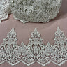 1 Yard Embroidered on 100% Polyester Organza 6? Wide Beaded & Corded Lace Trimming