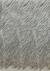 1 Yard Beaded & Sequined Embroidered Lace Fabric on Polyester Mesh, 52" Wide,