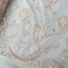 1 Yard Orange Beige Embroidered Lace Fabric on Polyester Net Mesh Elegant 51 Inch Width