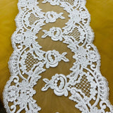 1 Yard Corded Double Sided Lace Trimming 100% Polyester Net Mesh 10? Wide