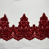 1 Yard Elegant Corded Floral Lace Trimming Embroidered on 100% Polyester Net Mesh for Wedding and Evening Dresses 6 Inch Width