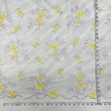 1 Yard Orange/Brown Beaded Lace Fabric Embroidered on Polyester Net Mesh 54 Inch Width
