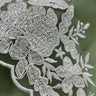 1 Yard Beaded & Corded Floral Lace Trimming Embroidered on 100% Polyester Net Mesh 6.5? Wide