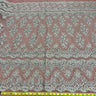 1 Yard White Beaded & Corded Bridal Lace Fabric, 51" Wide Embroidered Polyester Mesh
