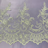 1 Yard Beaded & Corded Lace Trimming 100% Polyester Net Mesh 14" Wide