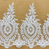 1 Yard Corded Lace Trimming Embroidered on 100% Polyester Net Mesh 13? Wide