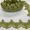 1 Yard Luxurious Beaded & Corded Lace Trimming Embroidered on 100% Polyester Net Mesh for Special Occasion Dresses 3 Inch Width