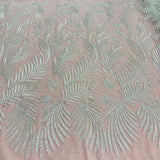 1 Yard Decorative Beaded & Corded Lace for Bridal and Formalwear 56" Wide Polyester Mesh
