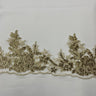 1 Yard Beaded & Corded Floral Lace Trimming Embroidered on 100% Polyester Net Mesh 6.5? Wide
