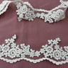 1 Yard Premium Beaded & Corded Lace Trimming on Polyester Net Mesh for Wedding Gowns