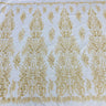 1 Yard Couture Beaded Embroidered Lace 52? Wide Luxury Polyester Net Mesh for Gowns & Dance Costumes