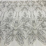 1 Yard Radiant Gold Beaded Lace Fabric Embroidered on Polyester Net Mesh 52 inch Width