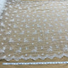 1 Yard Lace Beaded Fabric Fuchsia Polyester Net Mesh with Beads Pearls Sequins, 54 Inches Wide