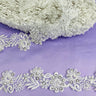 1 Yard Beaded Lace Trimming on Organza | 2" Wide | Elegant Embroidered Trim for Bridal, Formalwear & Costumes
