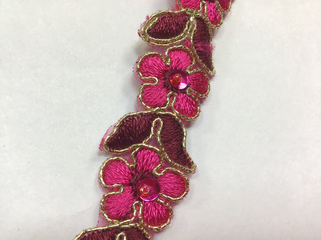 1 Yard Beaded & Corded Lace Trimming on Organza | 3/4" Wide | Decorative Couture Trim for Bridal, Quinceañera & Formalwear
