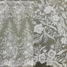 1 Yard Beaded Lace Fabric Elegant Hand-Embroidered Design with Pearls & Sequins on Polyester Net Mesh 52" Wide