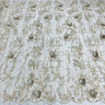 1 Yard Beaded Rhinestone 3D Floral Lace Fabric for Wedding Gowns and Dance Costumes 50" Width