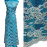 1 Yard Corded Bridal Lace Fabric Embroidered on Net Mesh 54" Width