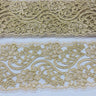 1 Yard 4? Wide Corded Double Sided Lace Trimming on 100% Polyester Net Mesh