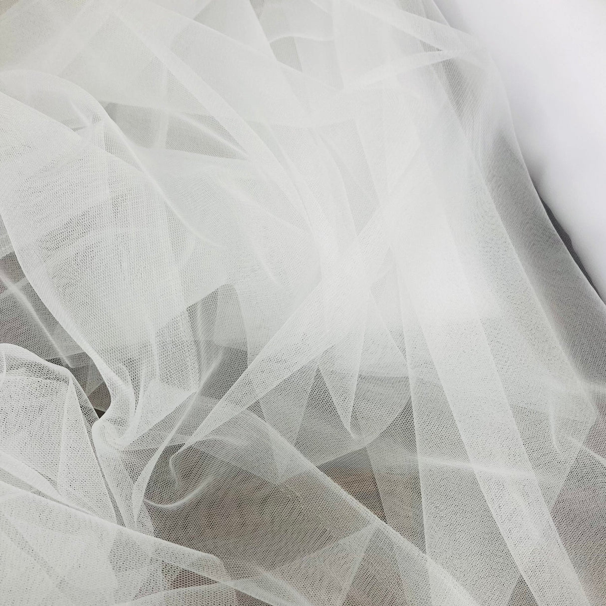 1 Yard White Stretch Nylon Net Mesh Fabric 60 Inch Width