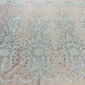 1 Yard Beaded Lace Fabric on Polyester Net Mesh, Embroidered Lace Materia, 52" Wide