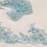 1 Yard Embroidered on 100% Polyester Organza 4.5? Wide Beaded & Corded Lace Trimming