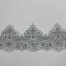 1 Yard Luxurious Beaded and Corded Lace Trimming Embroidered on Polyester Net Mesh for Special Occasions 4 Inch Width