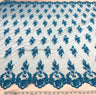 1 Yard Beaded Corded Lace Fabric Embroidered Elegant Mesh Bridal Gown 53" Width
