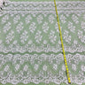 1 Yard White Beaded & Corded Bridal Lace Fabric, 51" Wide Embroidered Polyester Mesh