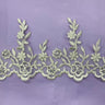 1 Yard Beaded & Corded Embroidered Lace Trim 5.5" Wide 100% Polyester Mesh Net for Bridal & Special Occasion