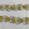 1 Yard Elegant Beaded & Corded Lace Trimming Embroidered on 100% Polyester Organza for Special Occasion Dresses 2 Inch Width