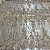 1 Yard White Corded Bridal Lace Fabric Embroidered on Polyester Net Mesh 52 inch Width