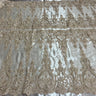 1 Yard White Corded Bridal Lace Fabric Embroidered on Polyester Net Mesh 52 inch Width