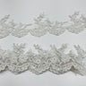1 Yard Beaded Corded Lace Trimming on Net Mesh for Bridal Dresses 3.25 Inch Width