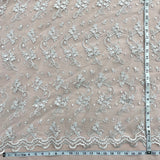 1 Yard Corded Bridal Lace Fabric Embroidered Elegant Net Mesh Wedding Gown 54" Width