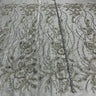 1 Yard Beaded Lace Fabric on Polyester Net Mesh, Embroidered Lace Fabric, 52" Width, GD 2917